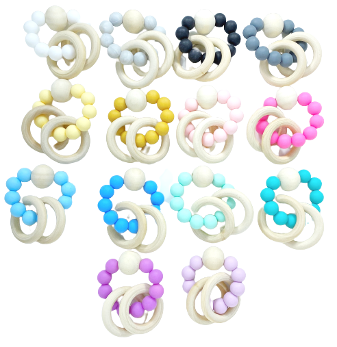 Silicone and Wooden Ring Teether